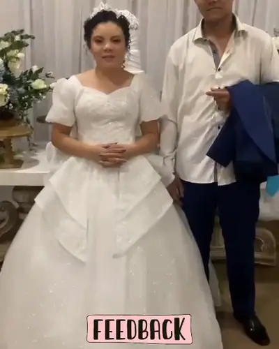 NOIVOS dando depoimento no salao · casamento. Festa realizada no Espaço Comemora em 2023