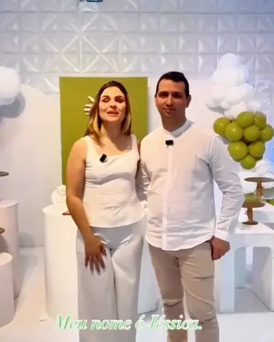 1 aninho E batizado do Henrique; decor branca e verde. Festa realizada no Espaço Comemora em 2025
